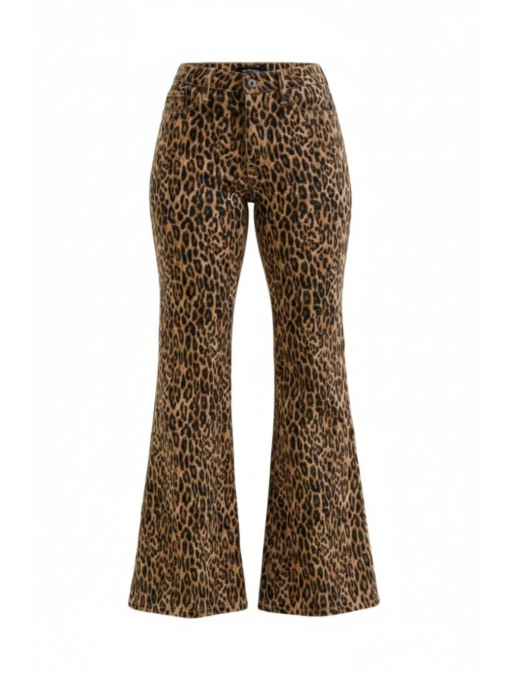 Judy Blue Jacqueline Mid-Rise Slim Fit Wide Flare Leg Denim Leopard Jean Pants - Picture 10 of 10